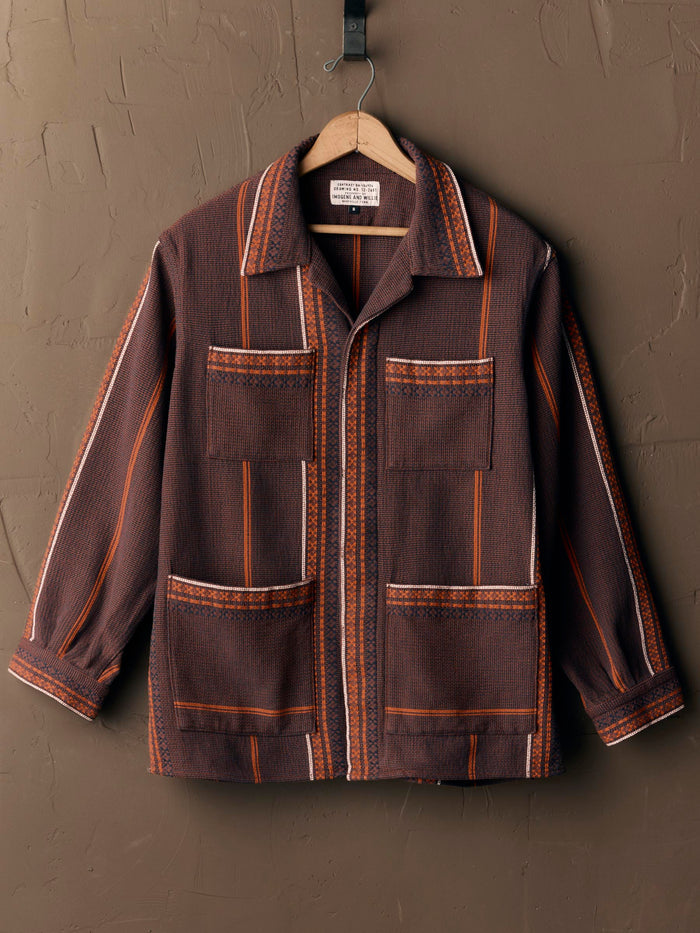 Dark Olive Green lagos woven border jacket