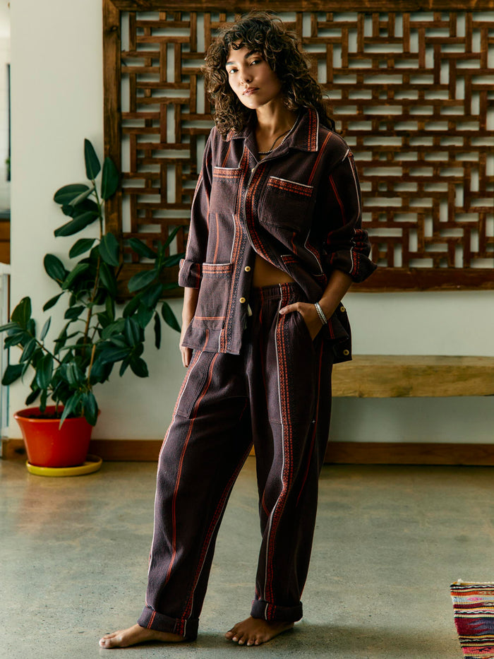 Dark Slate Gray lagos woven border jacket