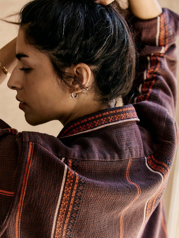 Black lagos woven border jacket