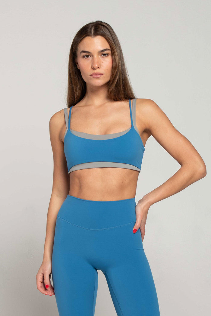 Layered Bra - Waves/Slate