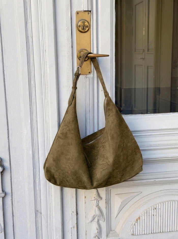 LEAH SUEDE BAG - GREEN - Dinvintageshop