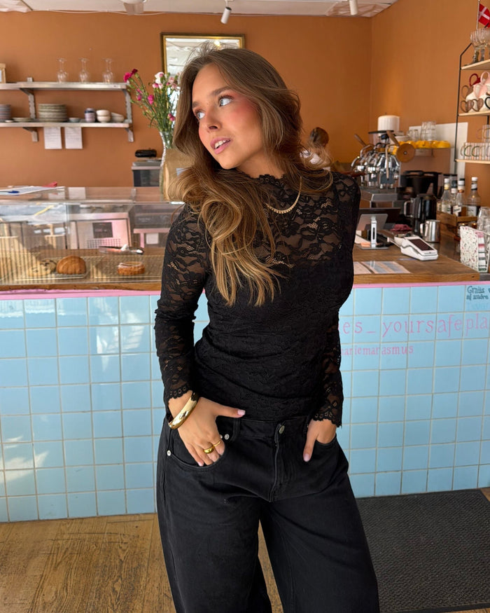 LEXI LACE TOP - BLACK