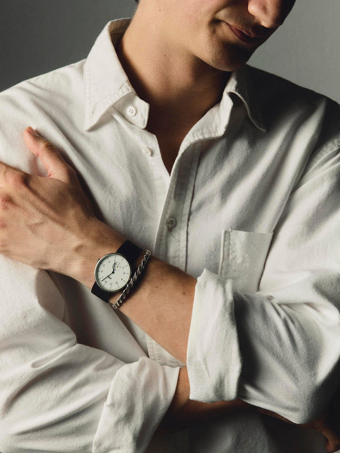 Light Gray lightweight beach oxford in white