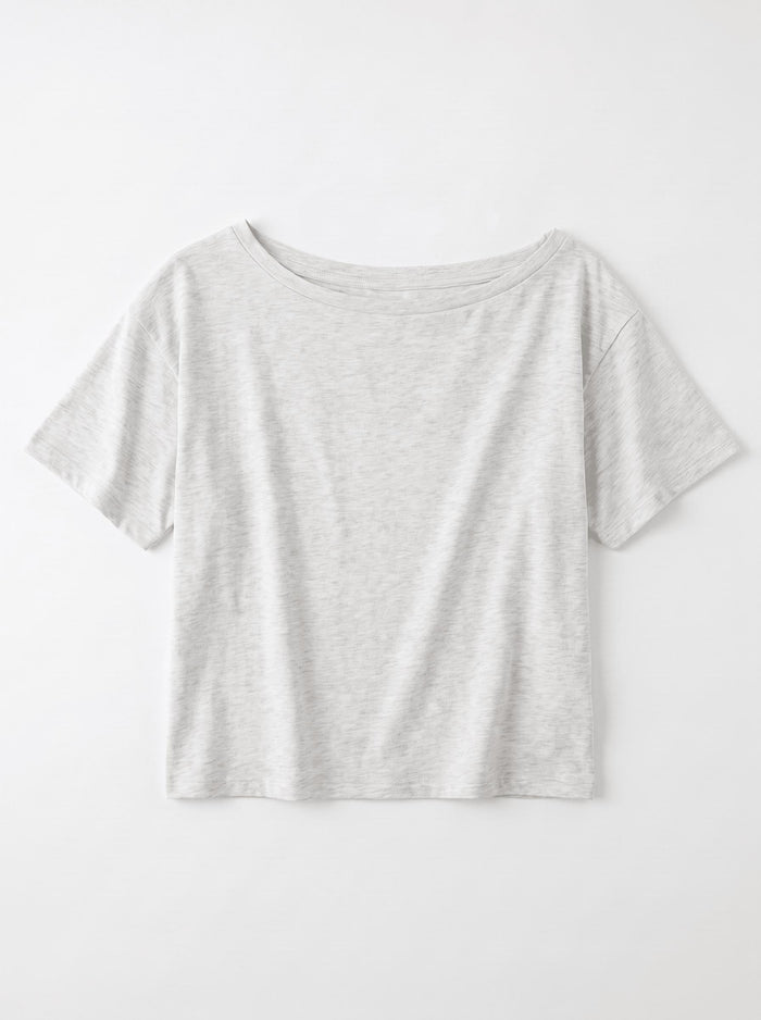 LIVA OFF-THE-SHOULDER TOP - LIGHT GREY