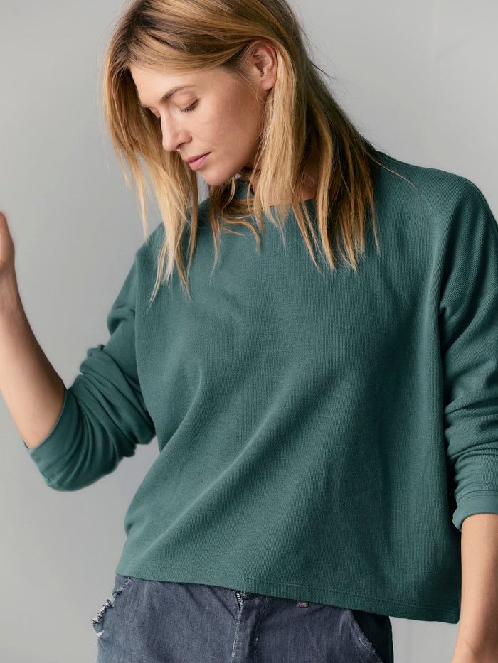 Dark Slate Gray long sleeve midweight crew in spruce