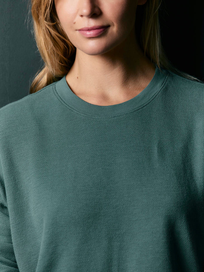 Dark Slate Gray long sleeve midweight crew in spruce