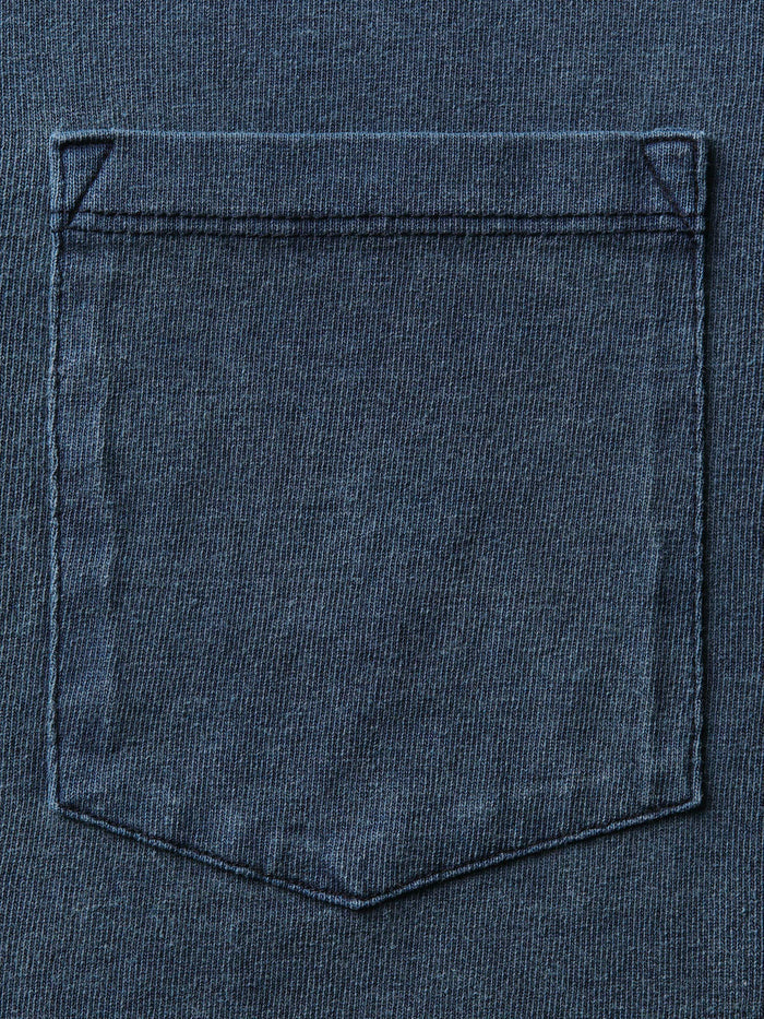 Dark Slate Gray long sleeve pocket tee in faded navy