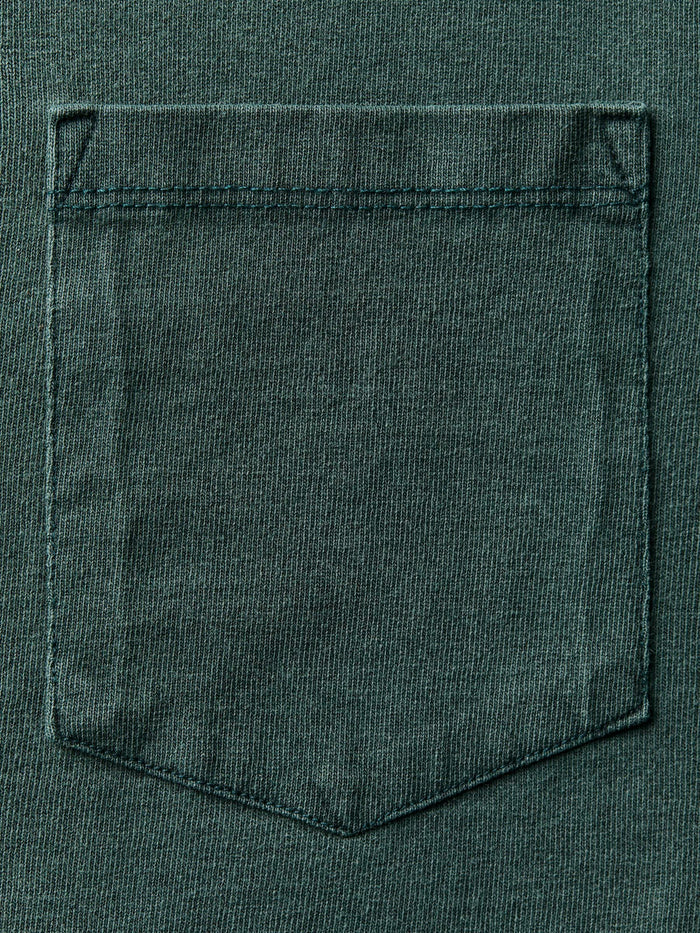 Dark Slate Gray long sleeve pocket tee in faded spruce
