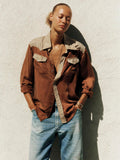 Light Gray loretta contrast pearlsnap in sienna