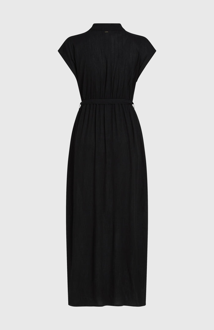 Lori Maxi Shirt Dress | Black Out
