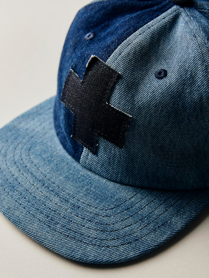 Black love fades recycled denim "plus" cap