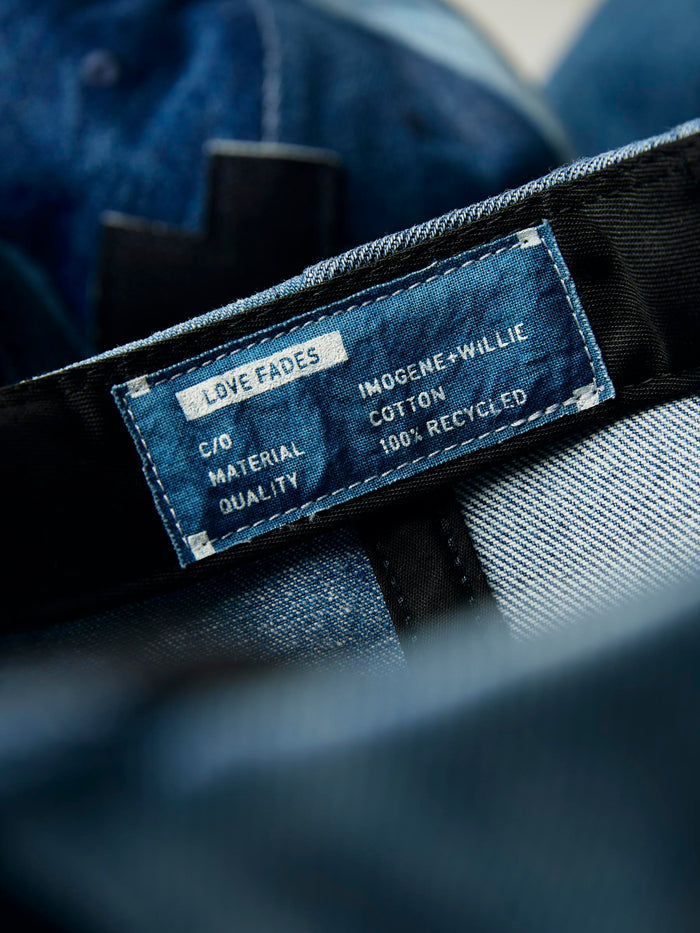 Black love fades recycled denim "plus" cap