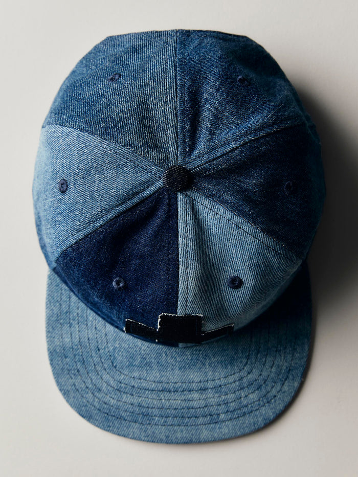 Black love fades recycled denim "plus" cap