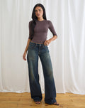 Image of Low Rise Roomy Jeans in Aged Mid Blue