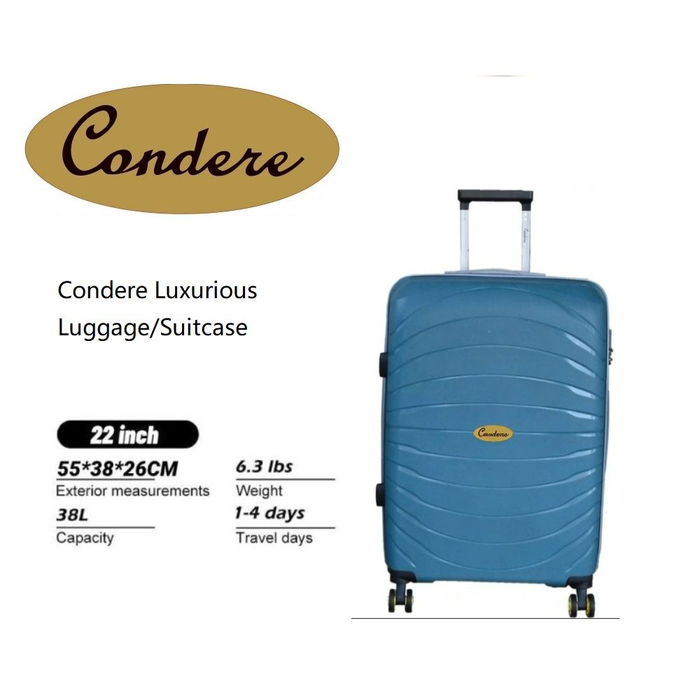 Luxurious Luggage/Hard Shell Travel Suitcase 22" Blue