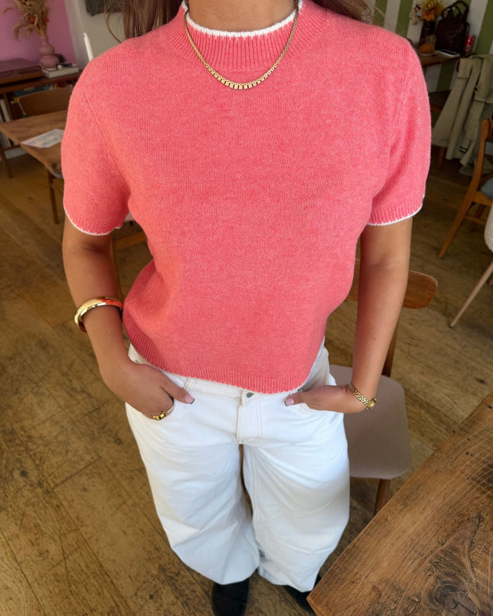 MADDIE KNIT SS - CORAL