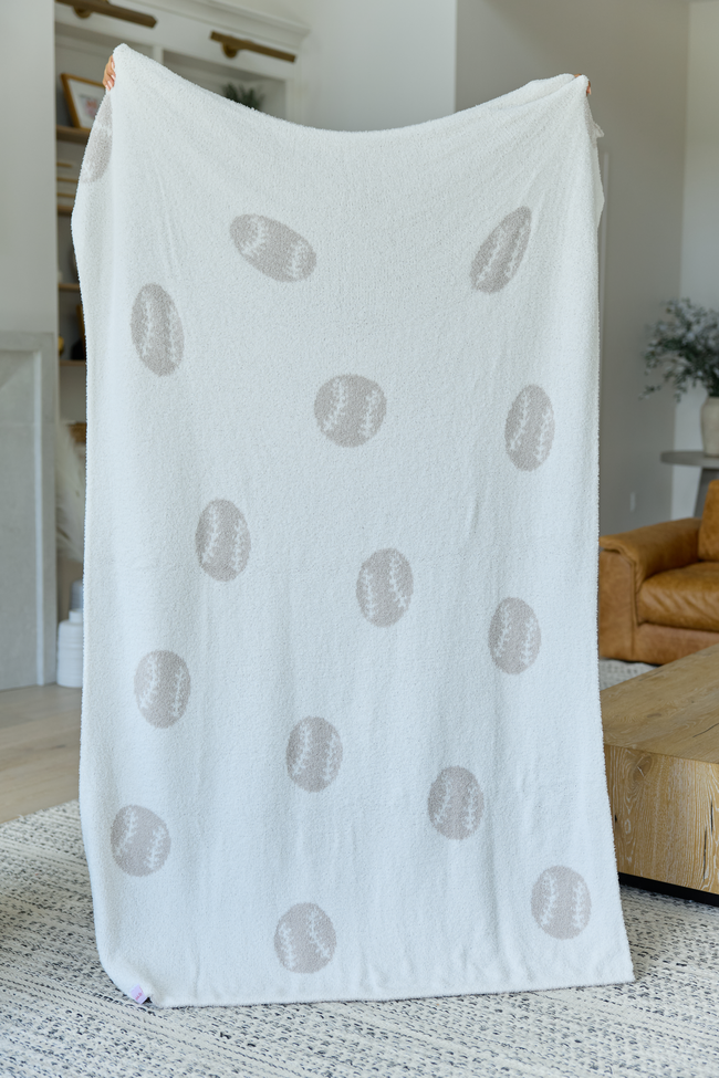 Make Me Believe Baseball Gray Blanket
