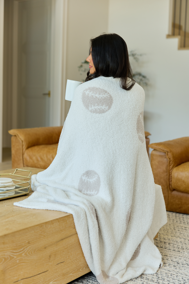 Make Me Believe Baseball Gray Blanket