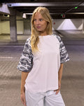 MARIE TEE - WHITE/GREY