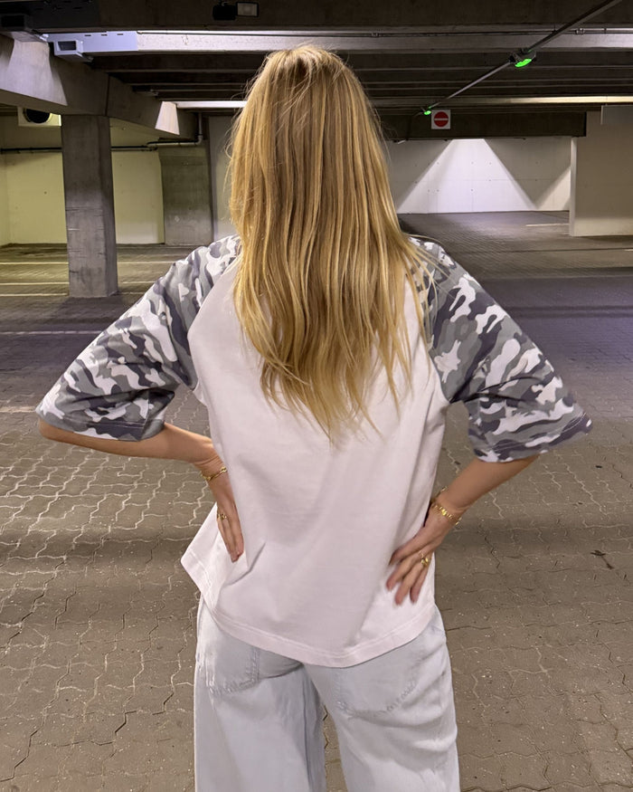 MARIE TEE - WHITE/GREY