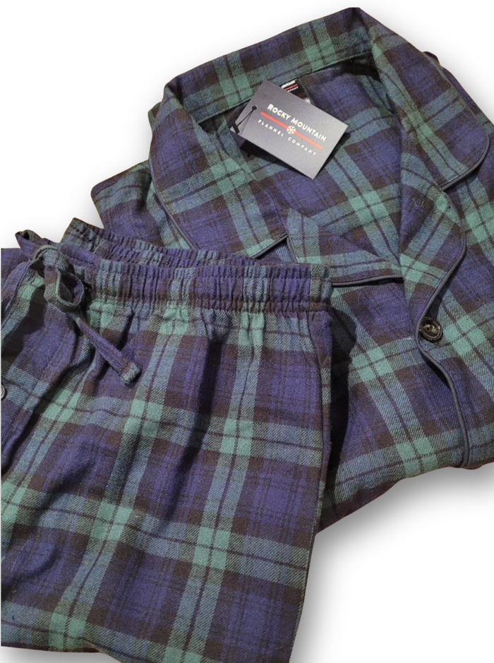 Mens 2pc. Flannel Pyjama / Black Watch Tartan