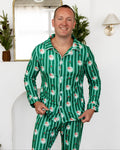 ****PREORDER***Men's Button Down Pajamas - Storybook Santa - Sugar Bee Clothing