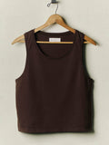 Light Gray midweight box tank in brown