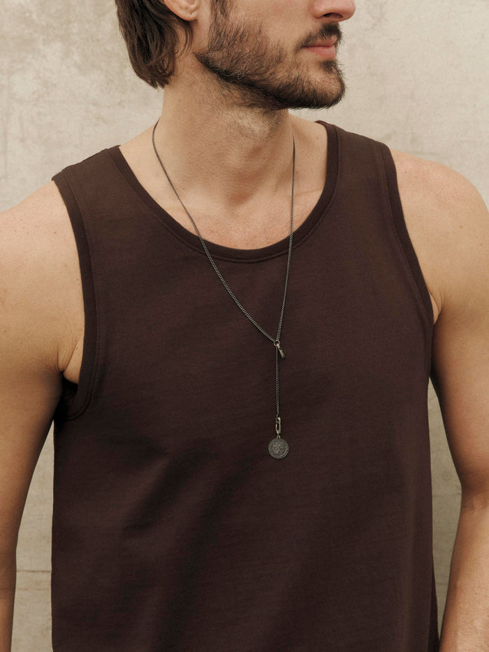 Black midweight box tank in brown