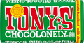 Tony’s Chocolonely milk chocolate hazelnut bar.