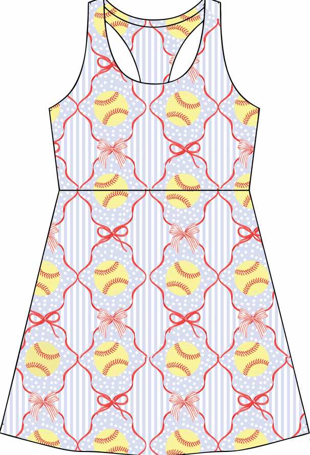 *PREORDER* Mini Jackie Halter Tennis Dress - Softball Sweetheart - Sugar Bee Clothing