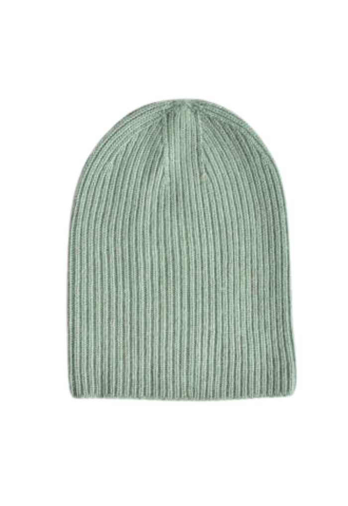 Mint CashWool Fold Over Beanie