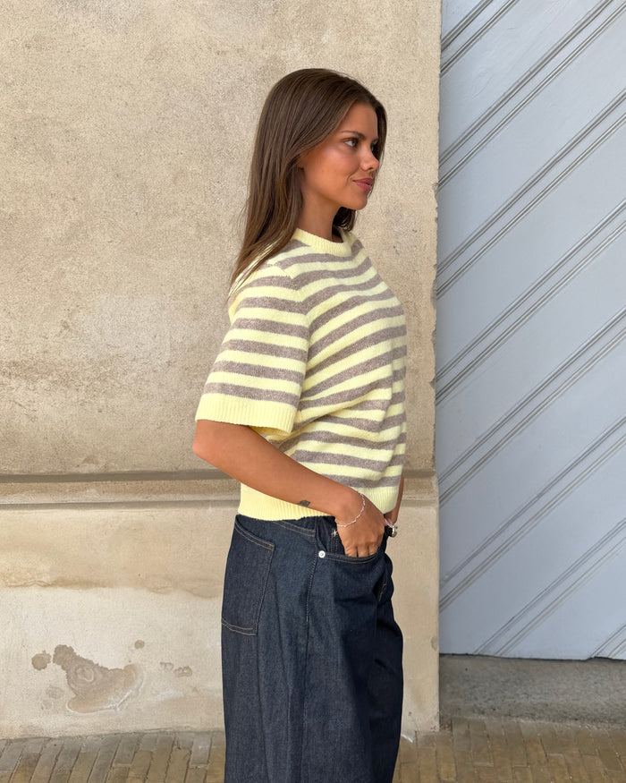 MIRA STRIBET STRIK - BUTTER YELLOW/TAUPE
