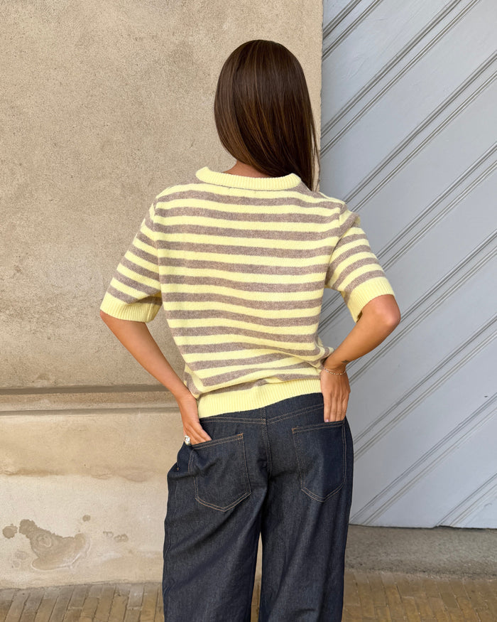 MIRA STRIBET STRIK - BUTTER YELLOW/TAUPE