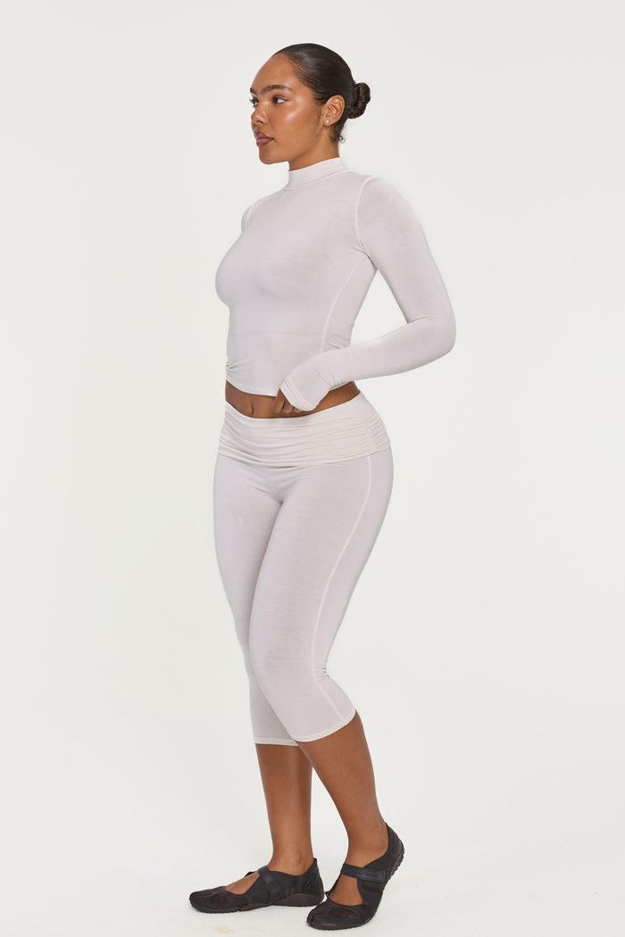 Mock Neck Long Sleeve - Cream