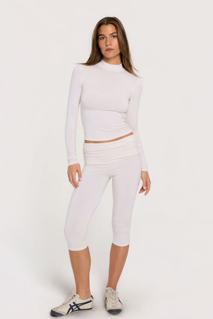 Mock Neck Long Sleeve - Cream