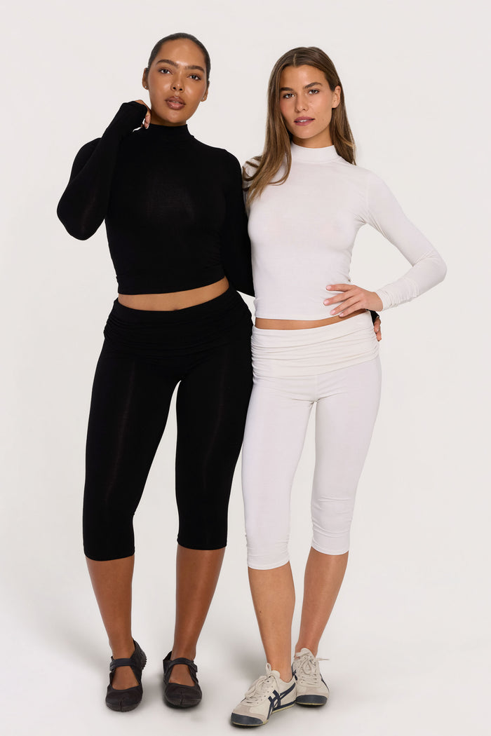 Mock Neck Long Sleeve - Cream