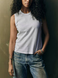 Black muscle tank in white