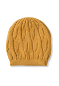 Mustard Wool Cable Knit Hat