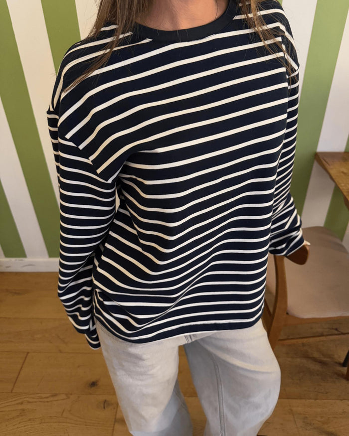 MYNTE STRIPE TEE - NAVY/WHITE