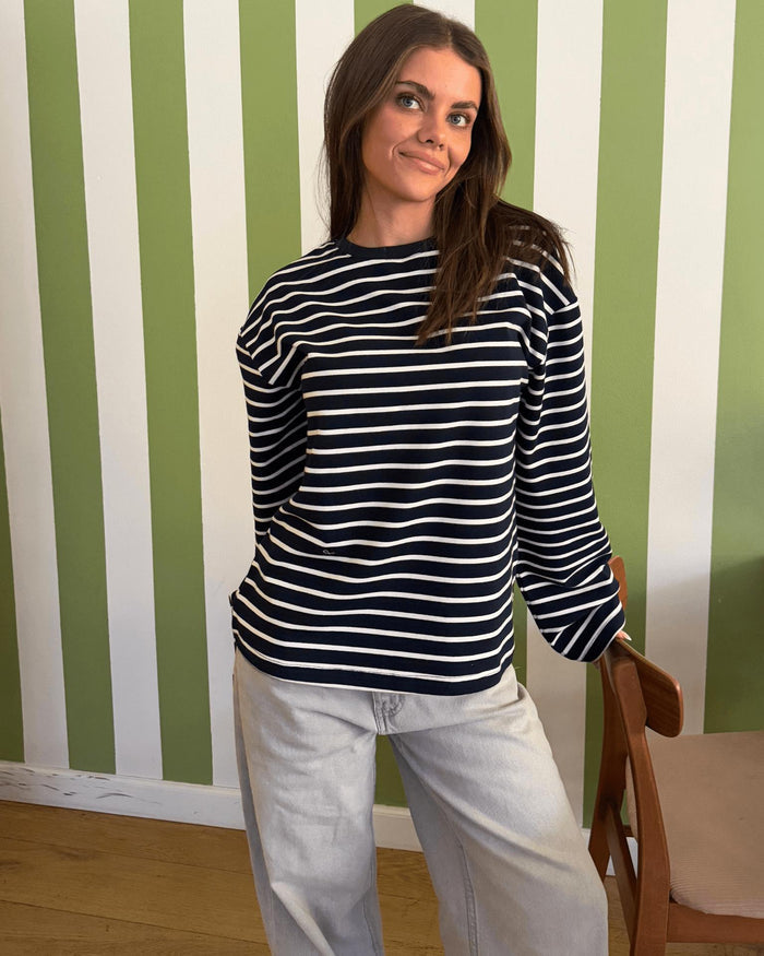 MYNTE STRIPE TEE - NAVY/WHITE