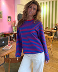 MYNTE STRIPE TEE - ROYAL BLUE/RED