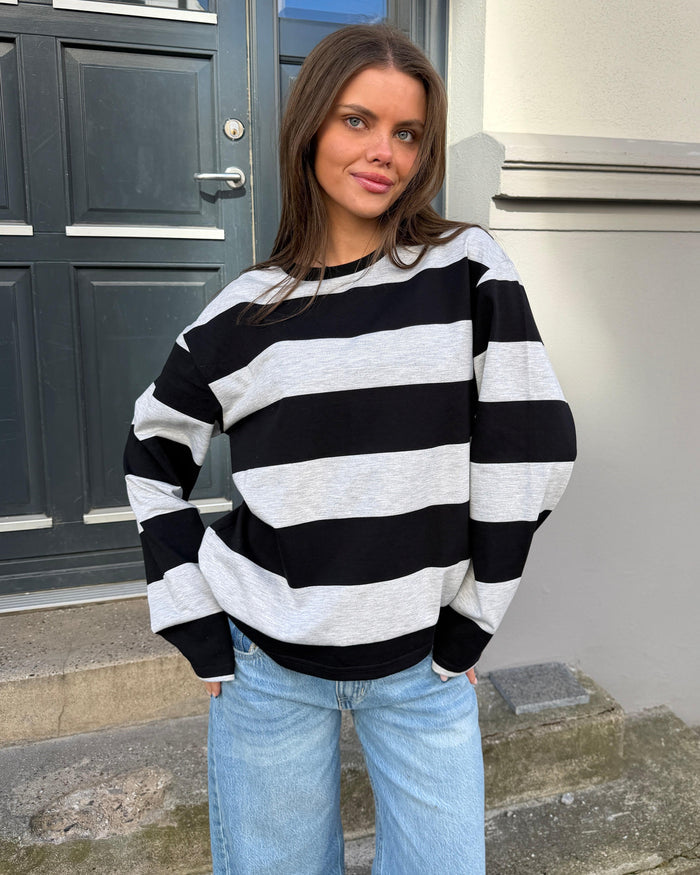 MYNTE WIDE STRIPE - GREY/BLACK