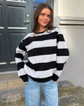 MYNTE WIDE STRIPE - GREY/BLACK