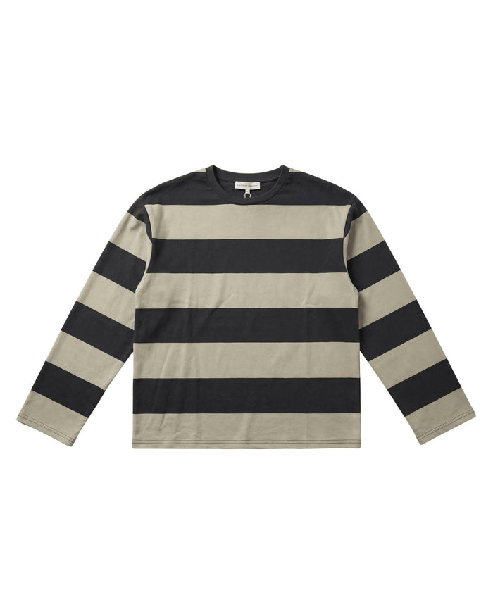 MYNTE WIDE STRIPE - GREY/SAND
