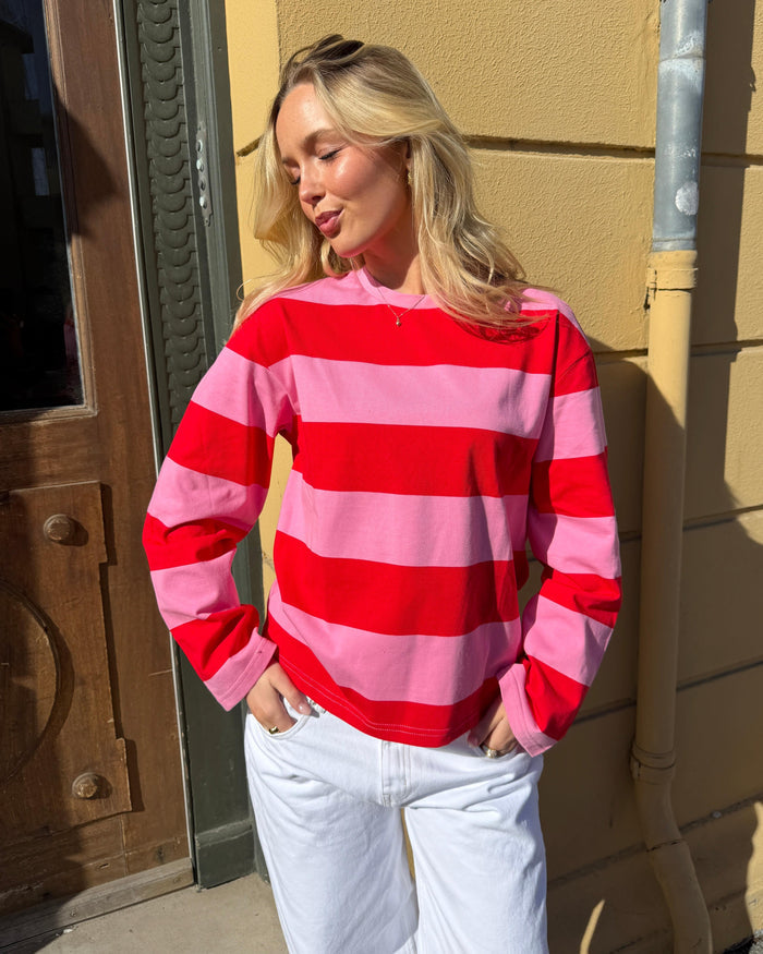 MYNTE WIDE STRIPE - PINK/RED