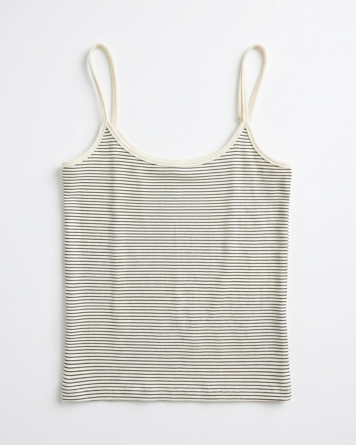 NADINE STRIPE TANK TOP - OFFWHITE/BLACK
