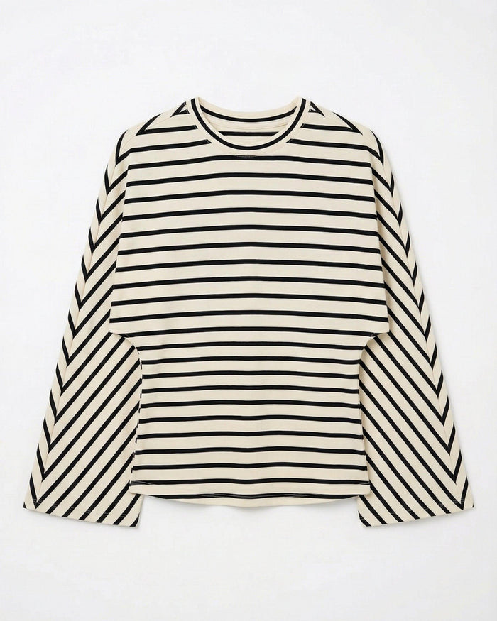 NALA STRIPE ANGEL TEE - OFFWHITE/BLACK