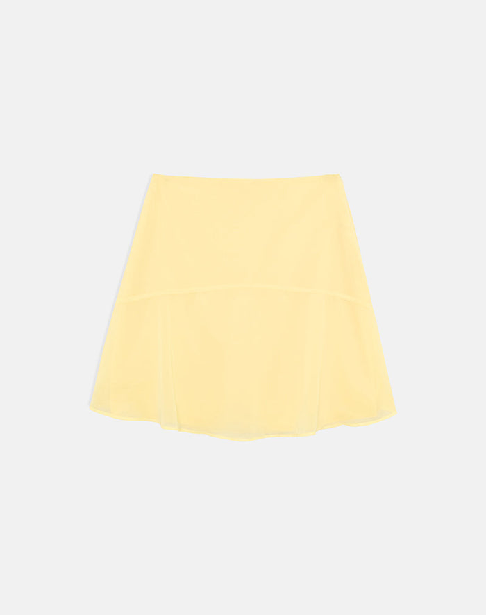 Image of Namora Midi Skirt in Chiffon Pastel Yellow