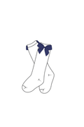 The Smocked Flamingo Apparel & Accessories Navy Bow Knee Socks