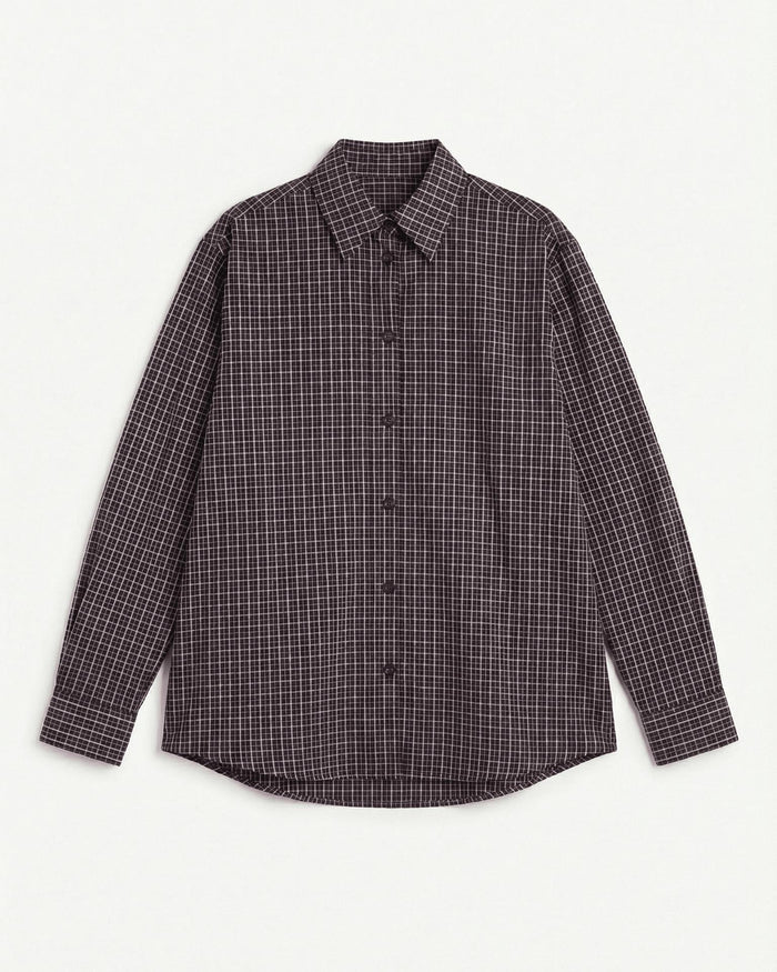 NEO BOXFIT SHIRT - DK BROWN CHECK